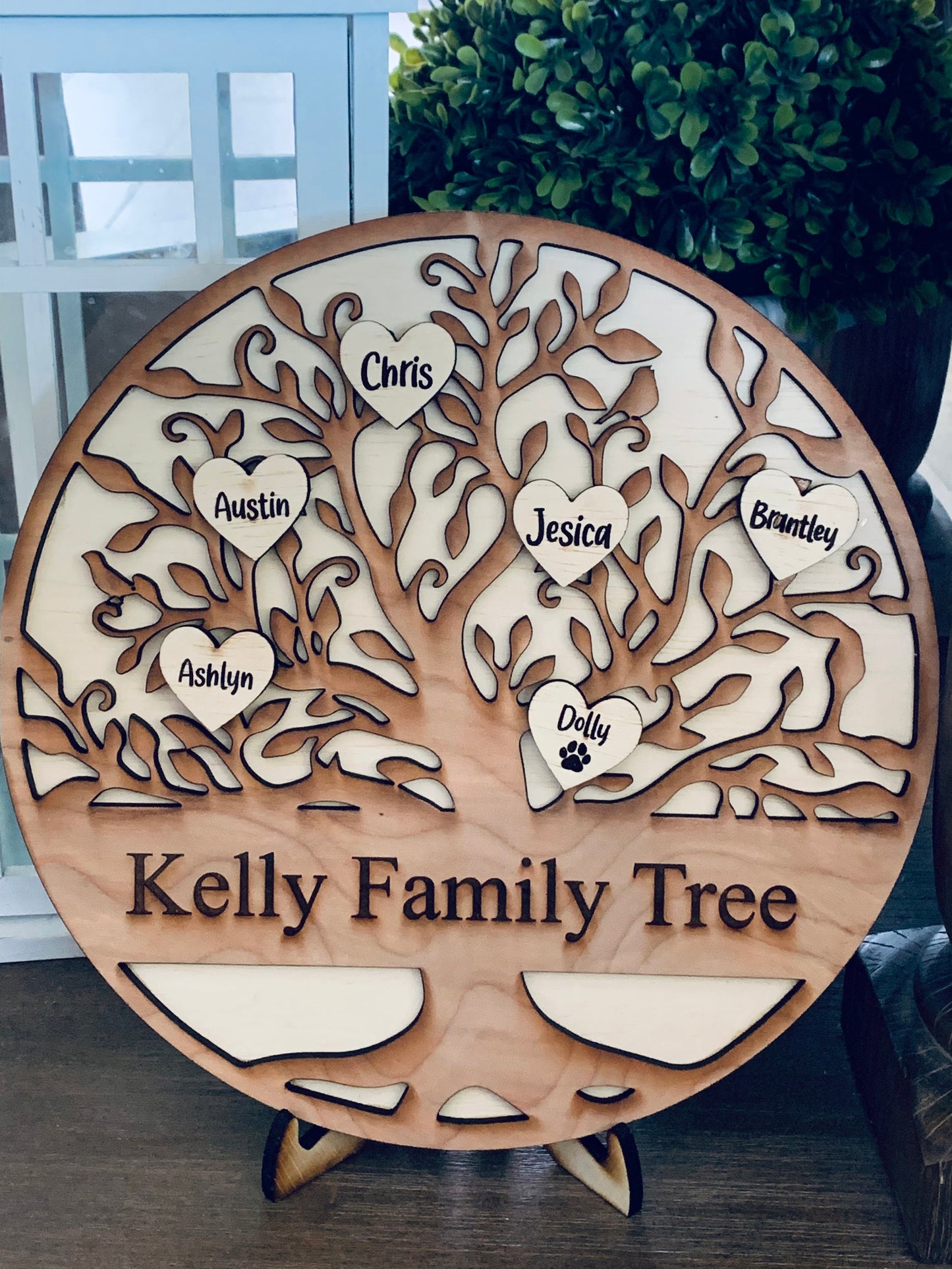 3D family tree sign personalized
