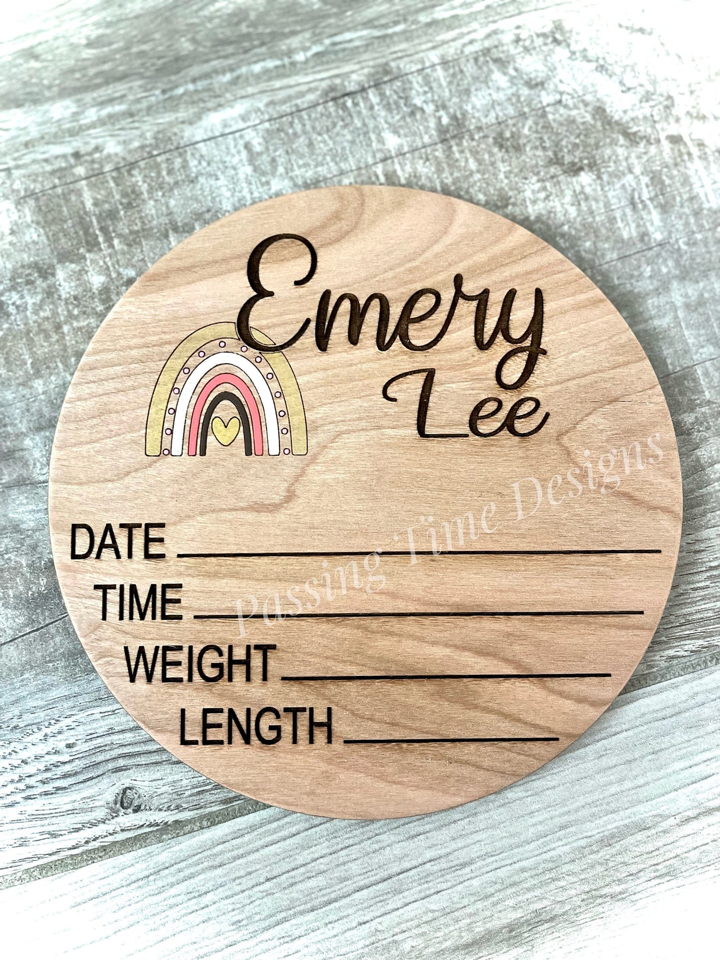Birth announcement sign / rainbow or anchor (1piece)