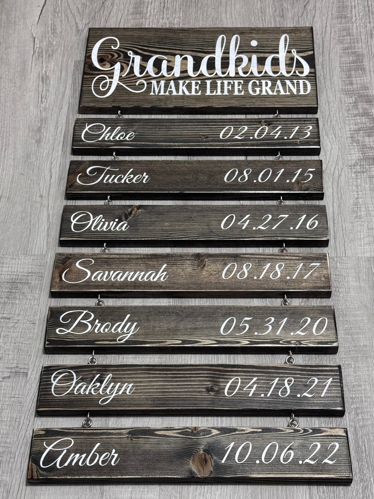 "Grandkids Make Life Grand" wood sign