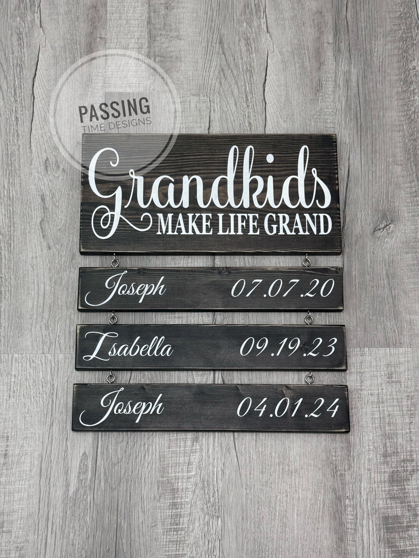 "Grandkids Make Life Grand" wood sign