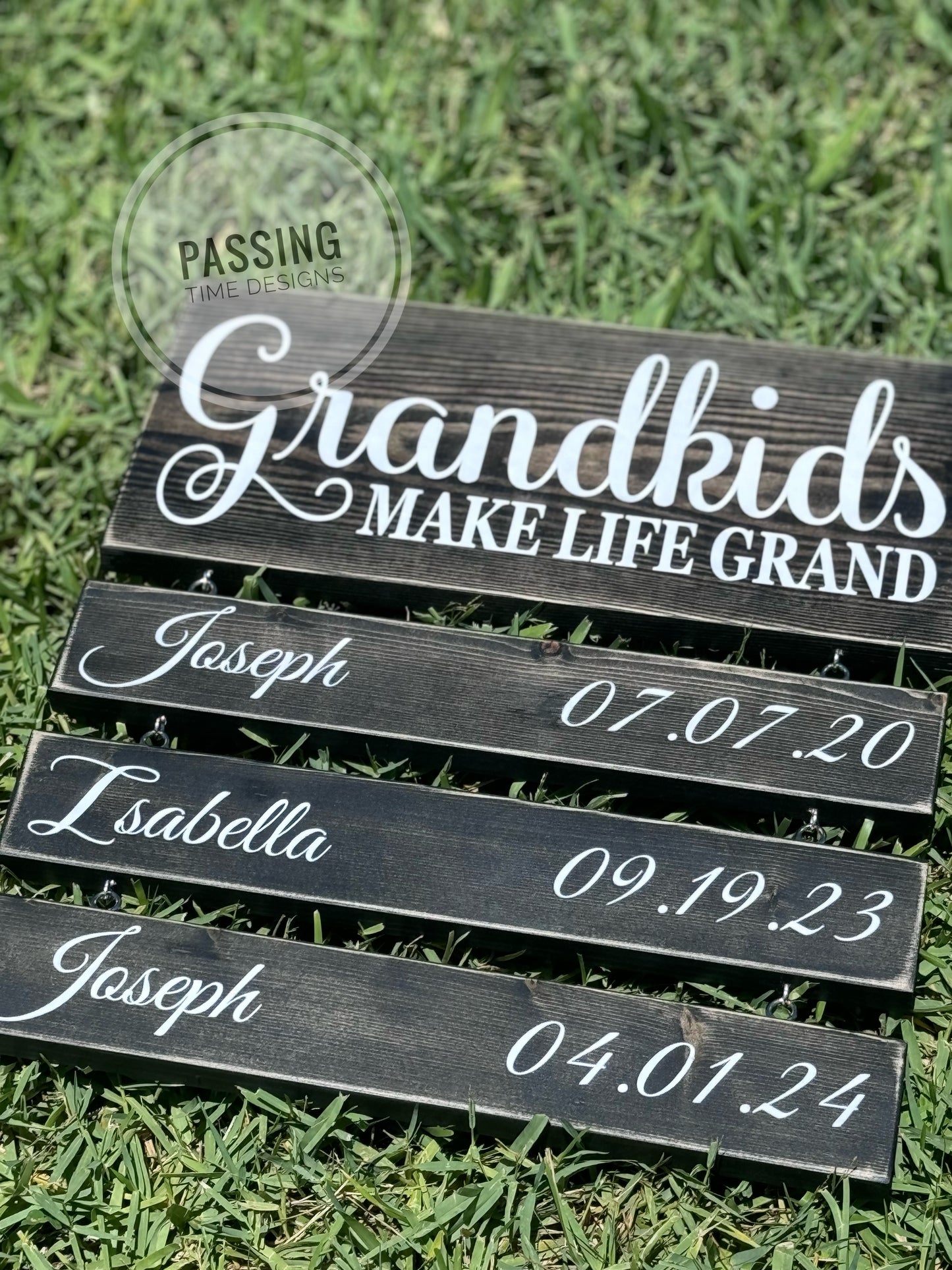 "Grandkids Make Life Grand" wood sign