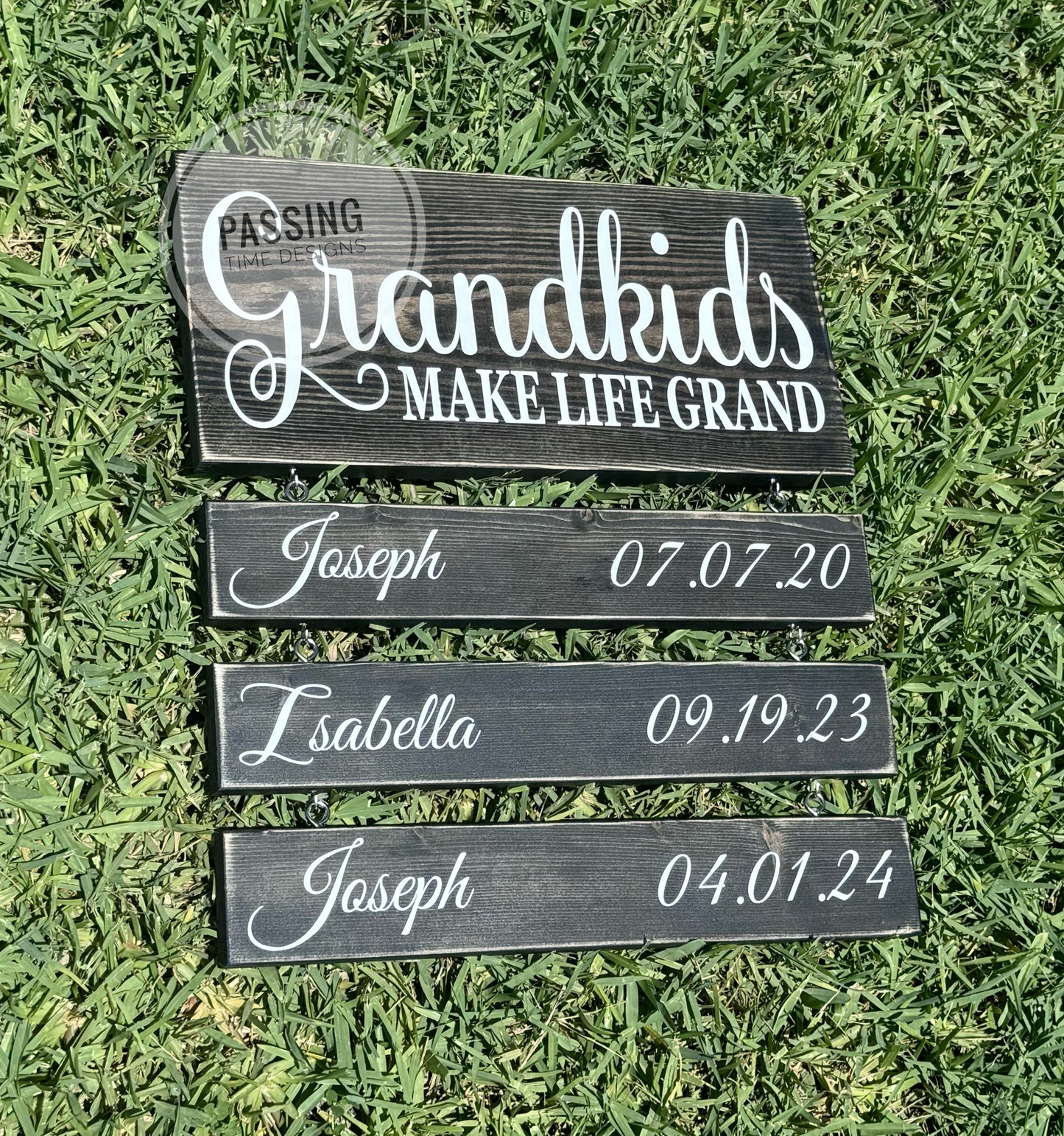 "Grandkids Make Life Grand" wood sign