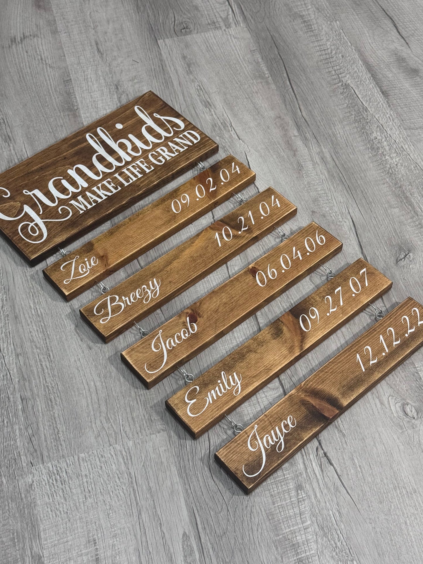 "Grandkids Make Life Grand" wood sign