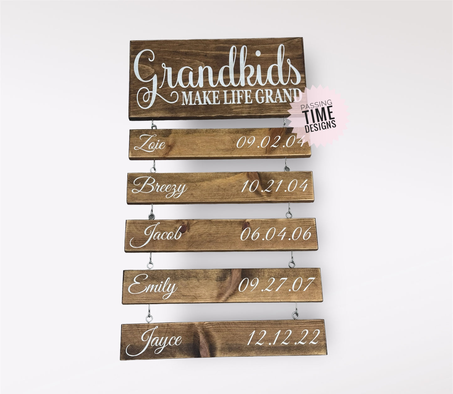 "Grandkids Make Life Grand" wood sign