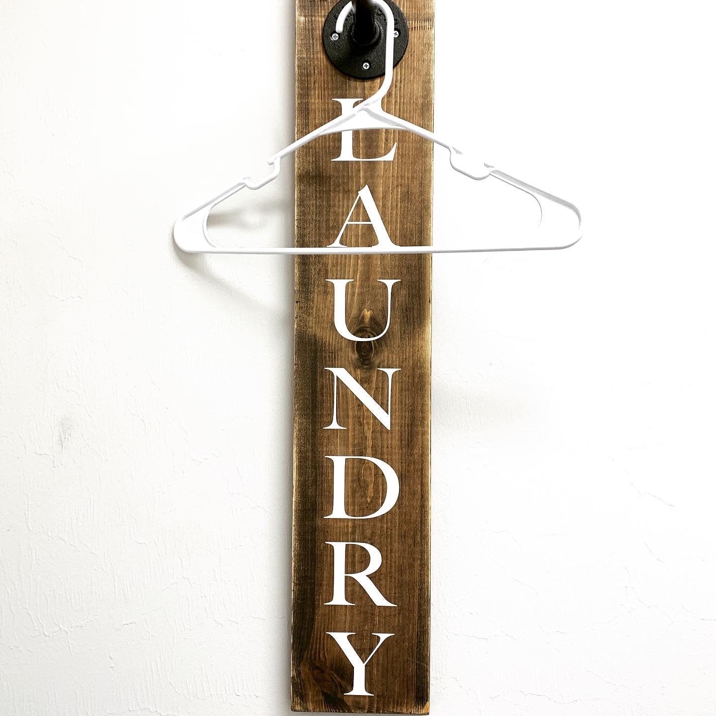 Laundry room decor, hanging rack