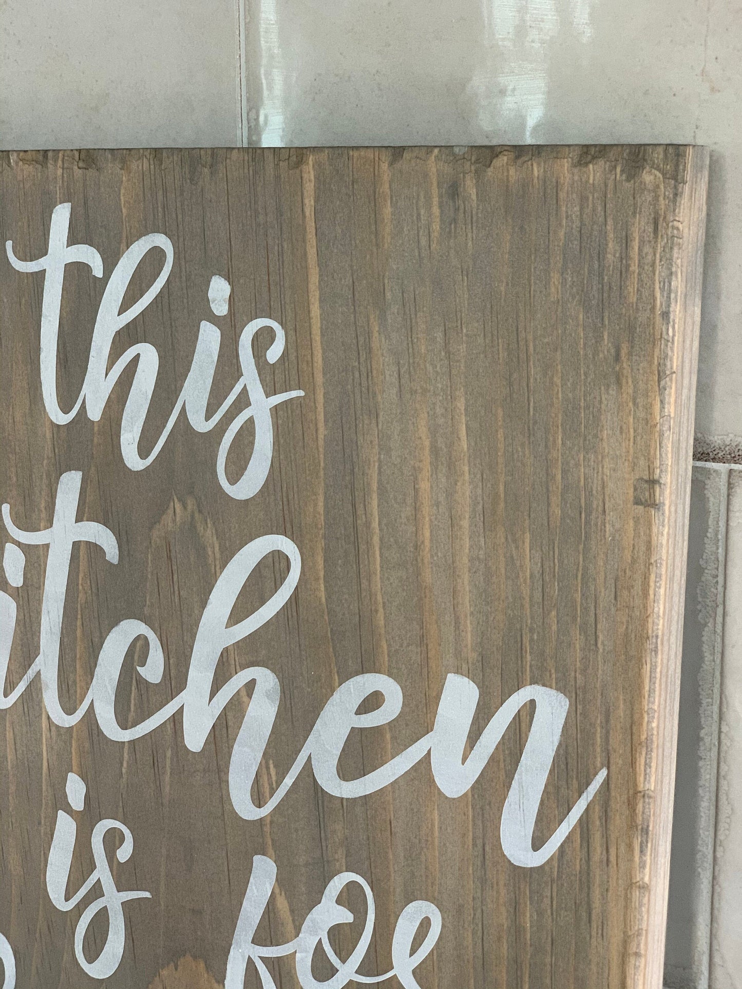 This kitchen is for dancing wood sign