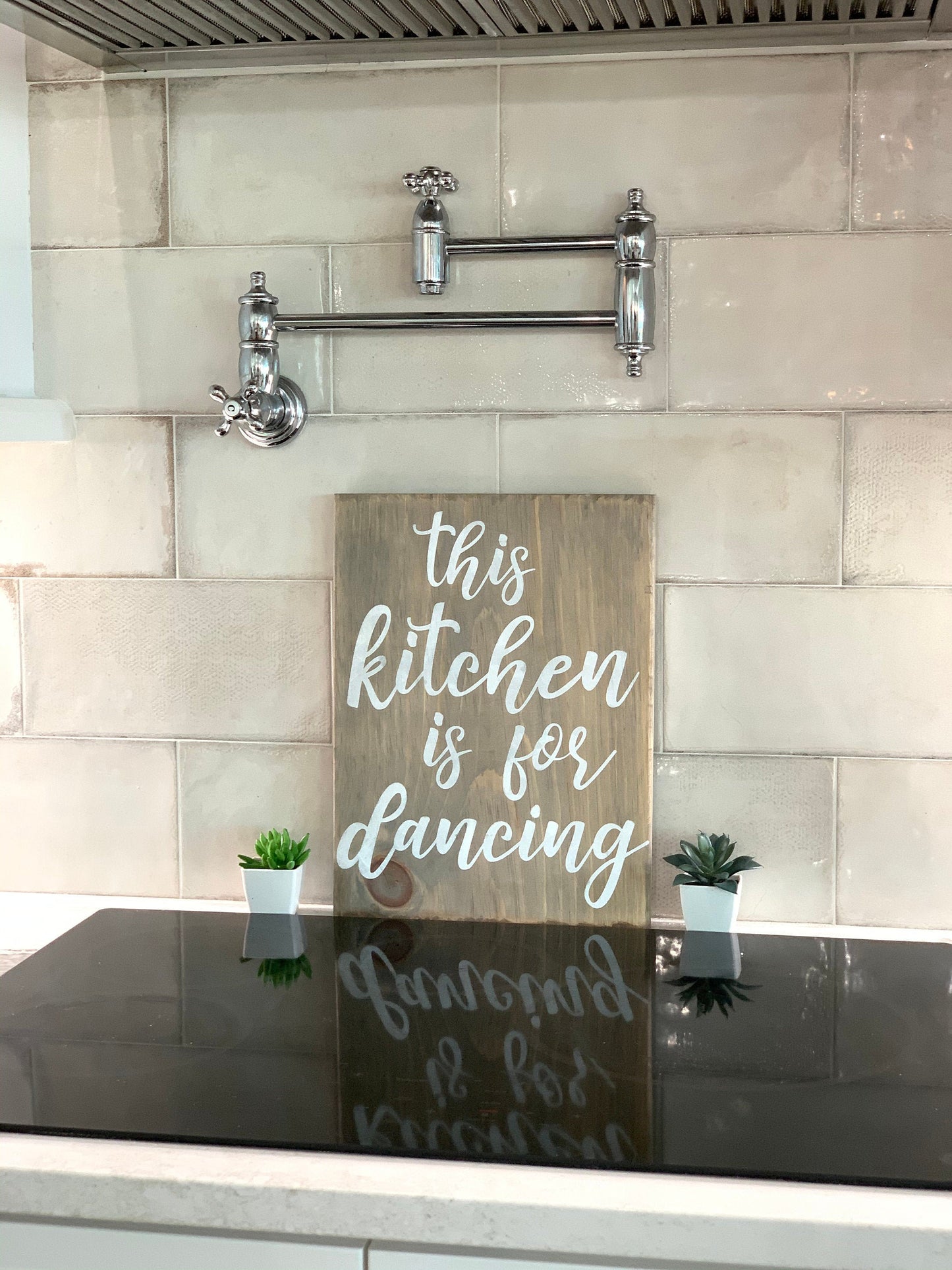 This kitchen is for dancing wood sign