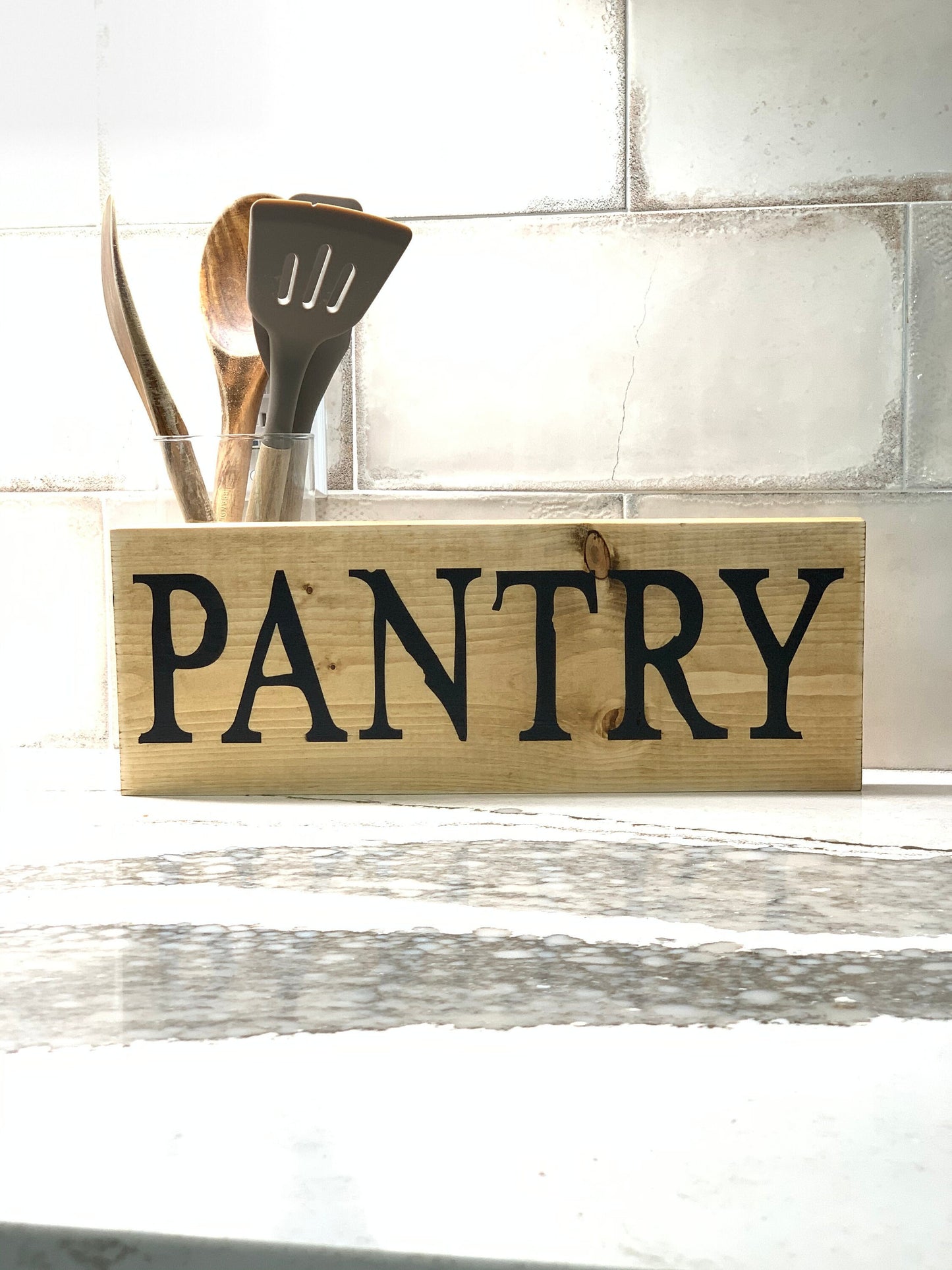 Wood pantry sign