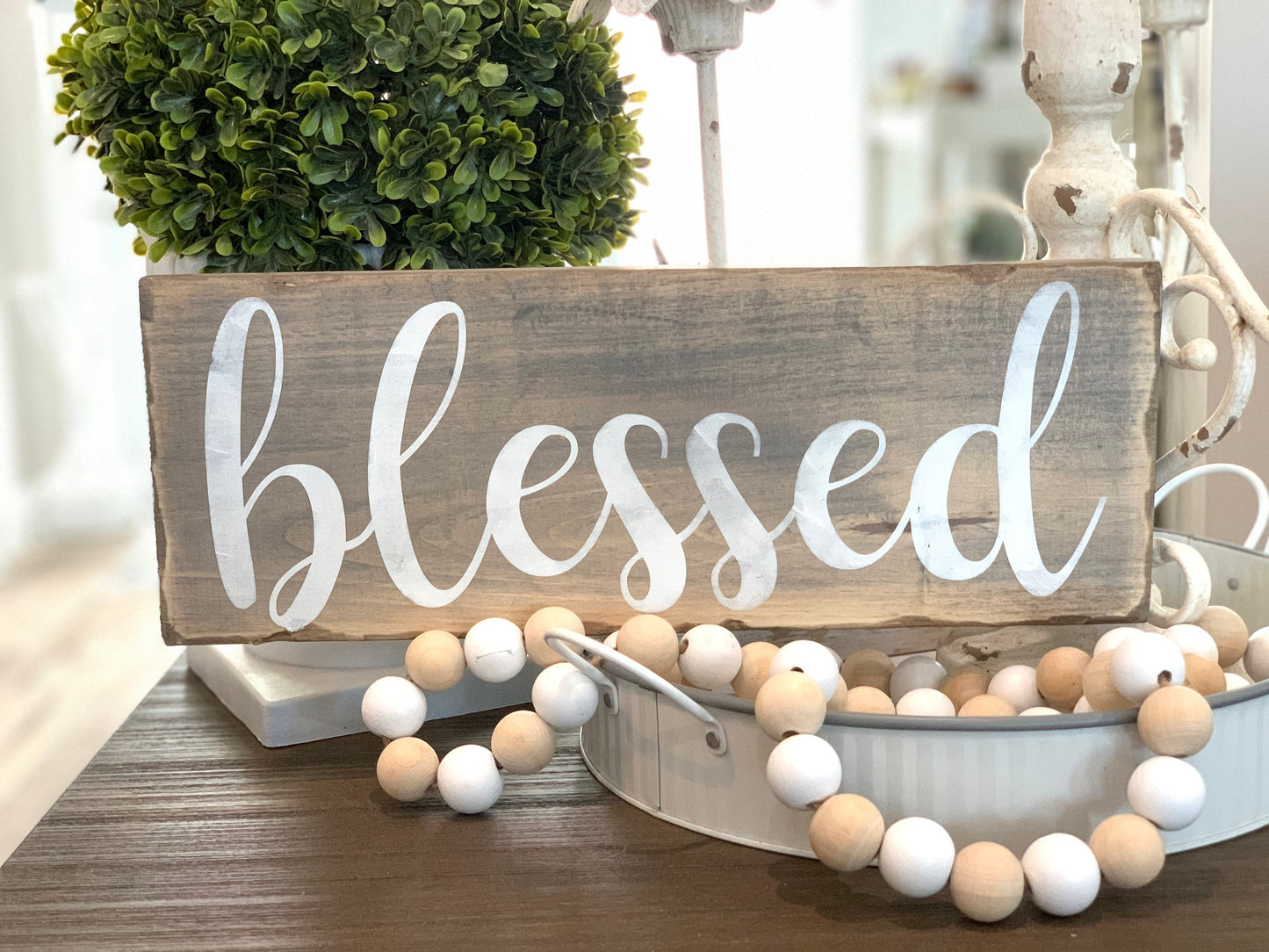 Blessed wood sign