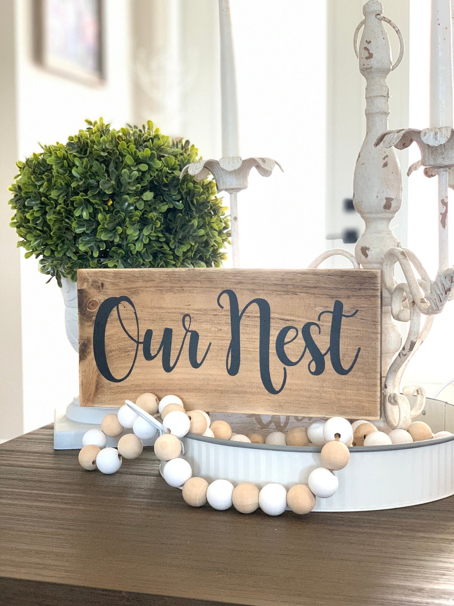 Our Nest Wood sign