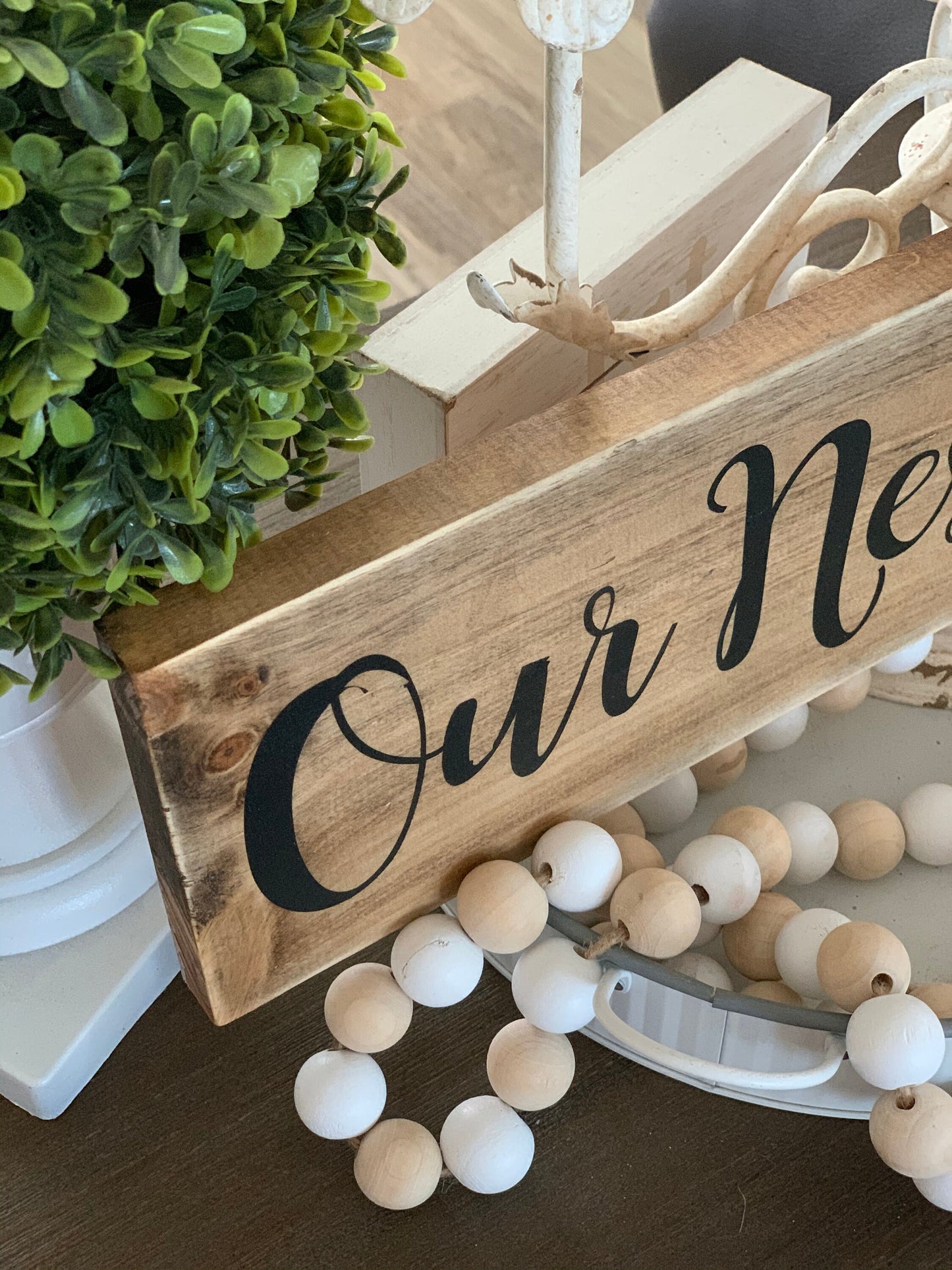 Our Nest Wood sign