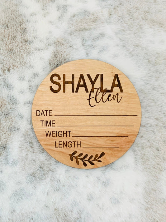 Birth announcement sign