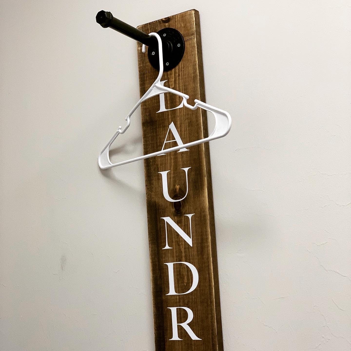 Laundry room decor, hanging rack