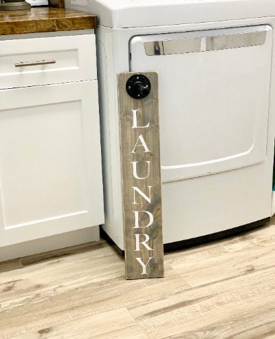 Laundry room decor, hanging rack