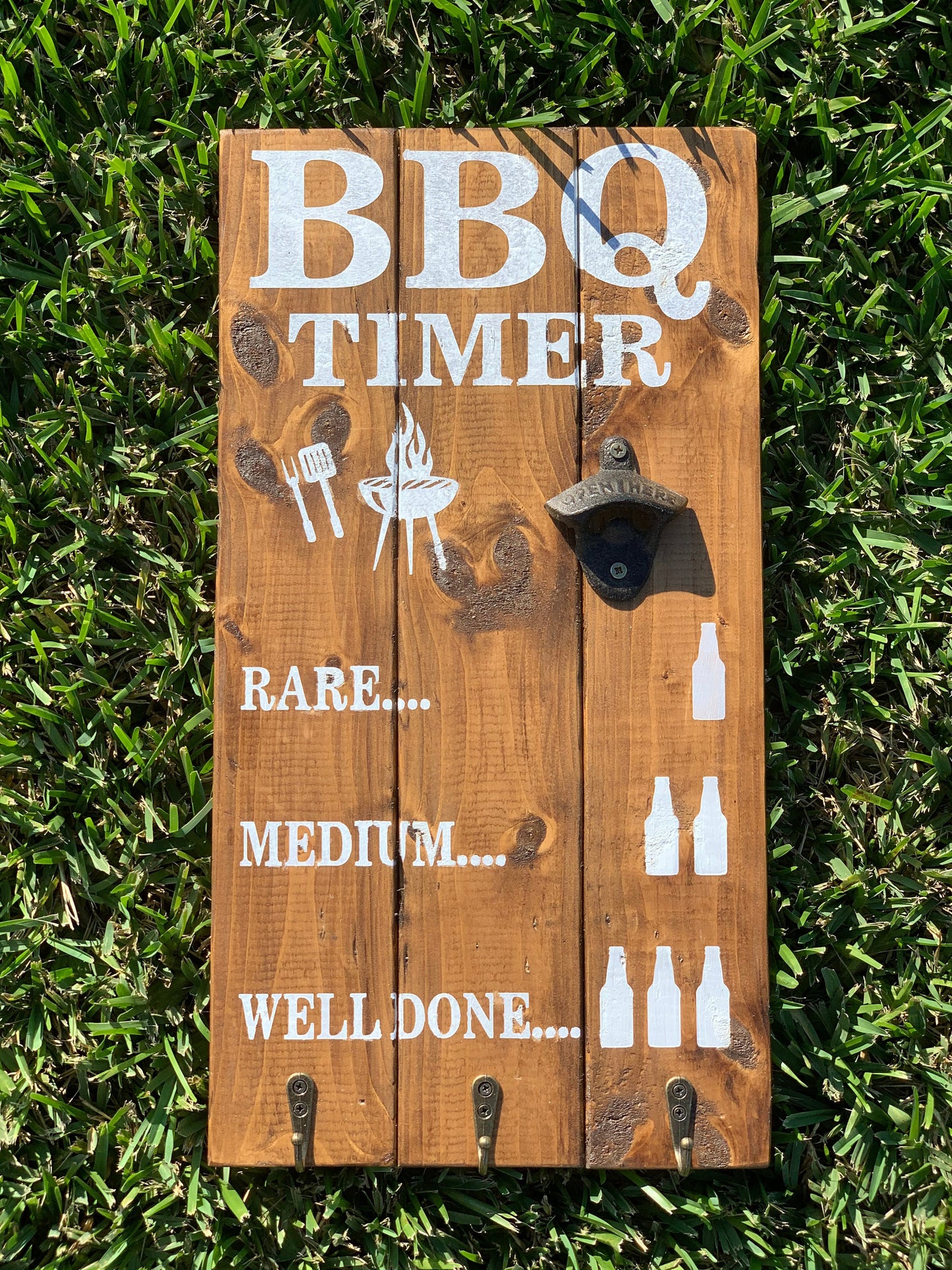 Personalized BBQ Timer Sign with bottle opener