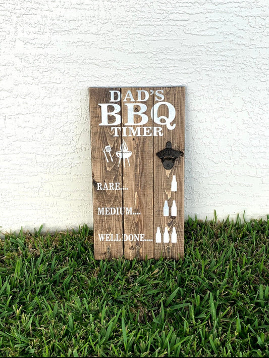 Personalized BBQ Timer Sign with bottle opener