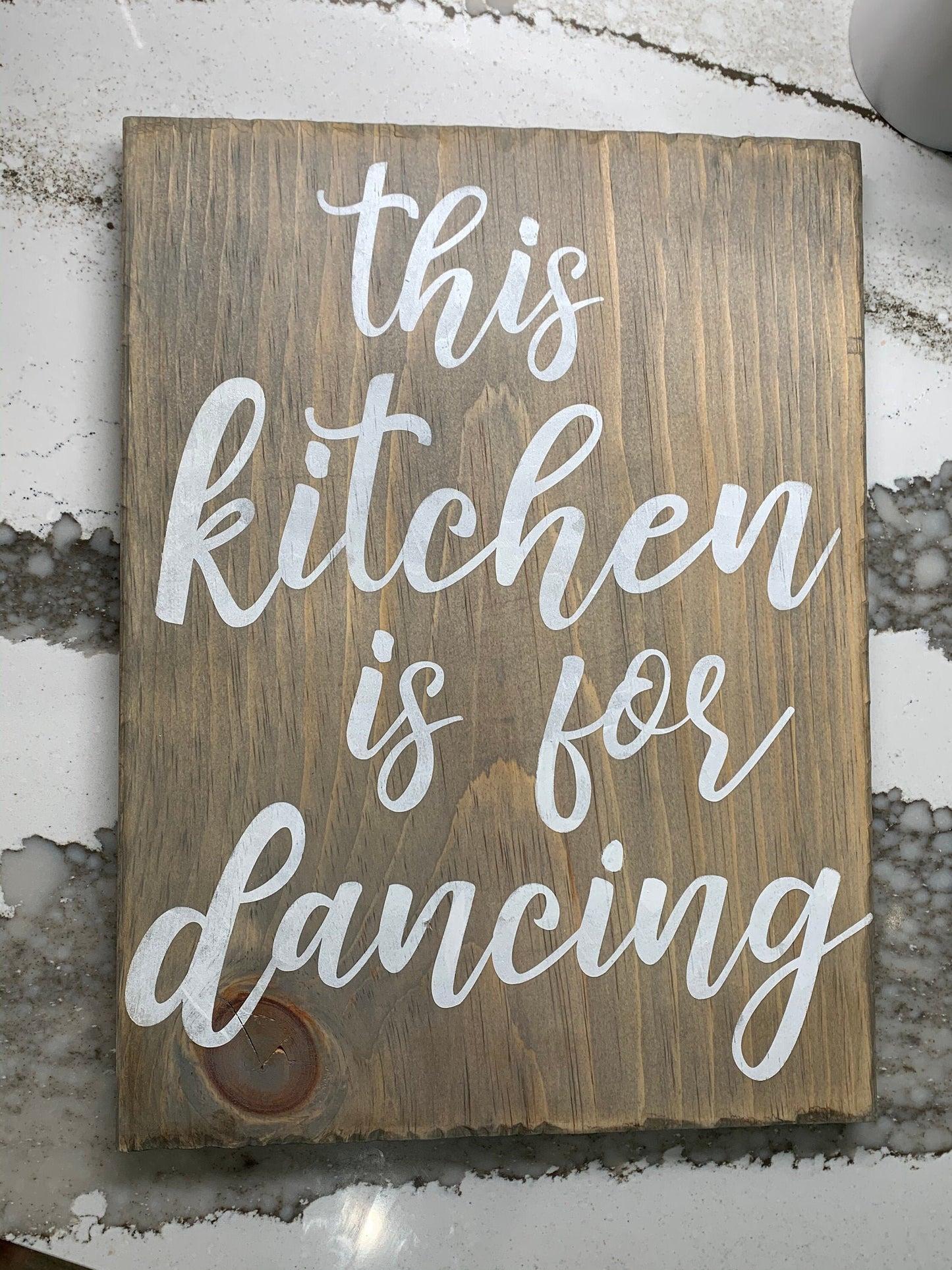 This kitchen is for dancing wood sign