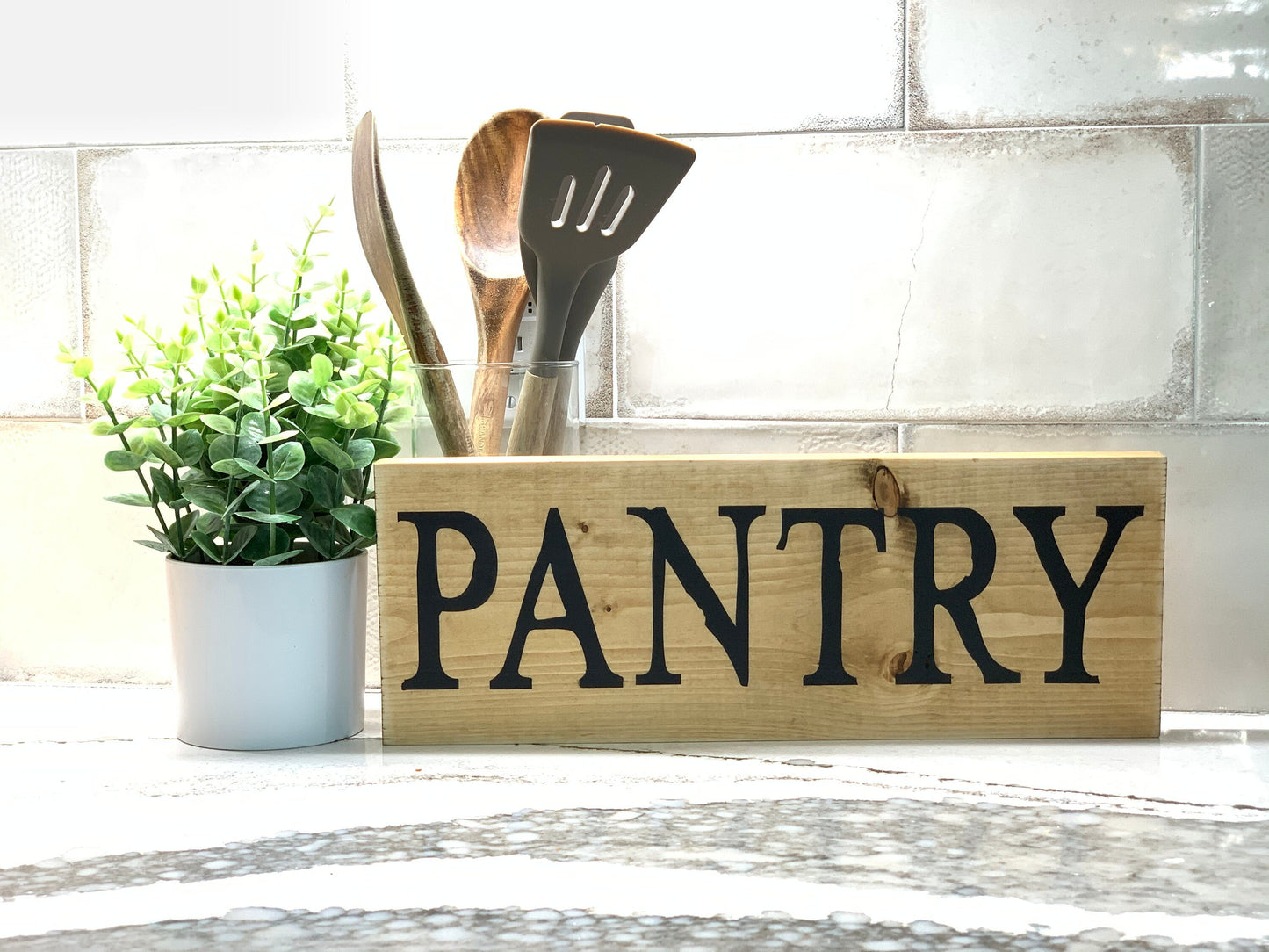 Wood pantry sign