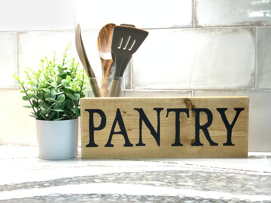 Wood pantry sign