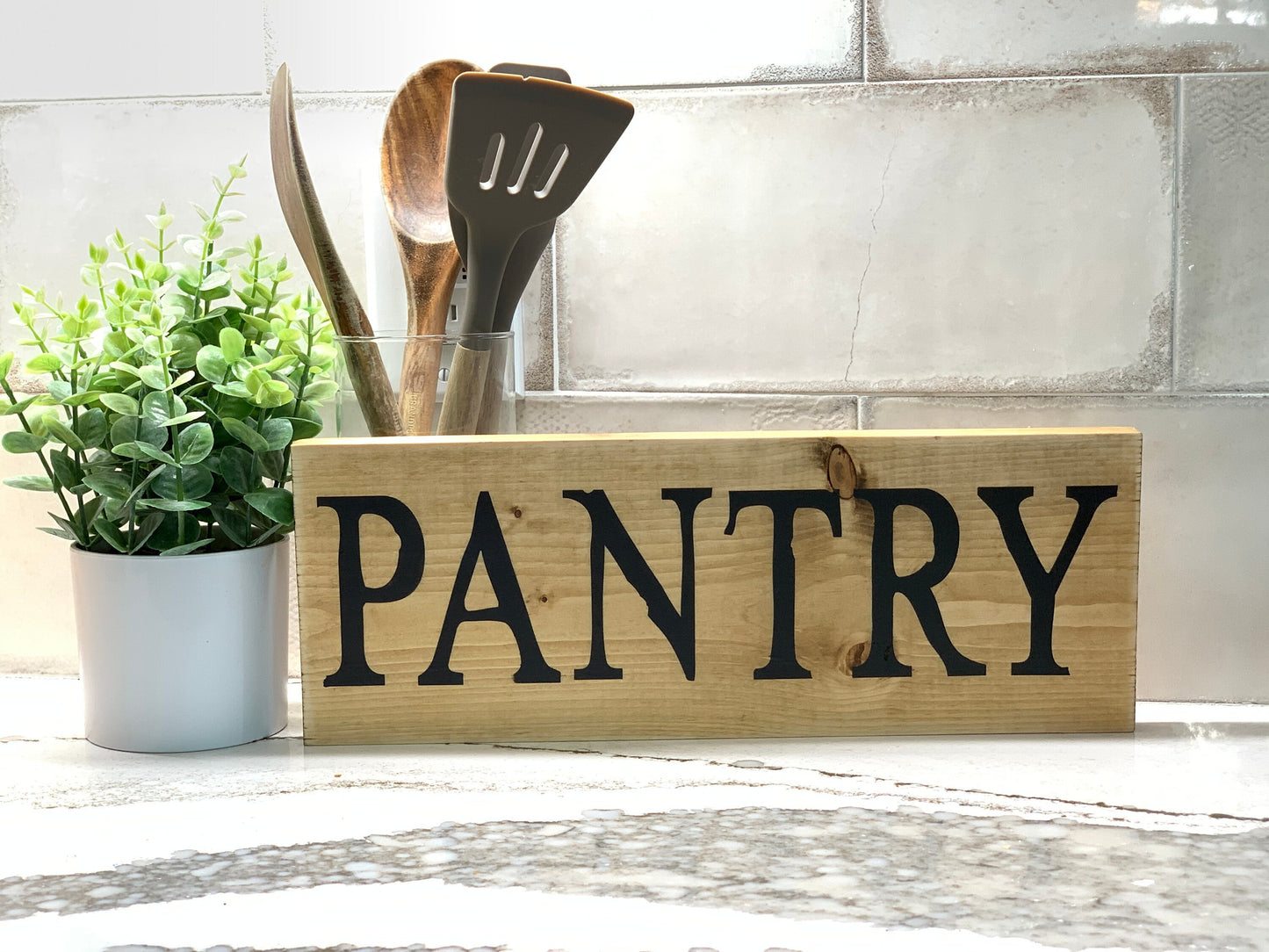 Wood pantry sign