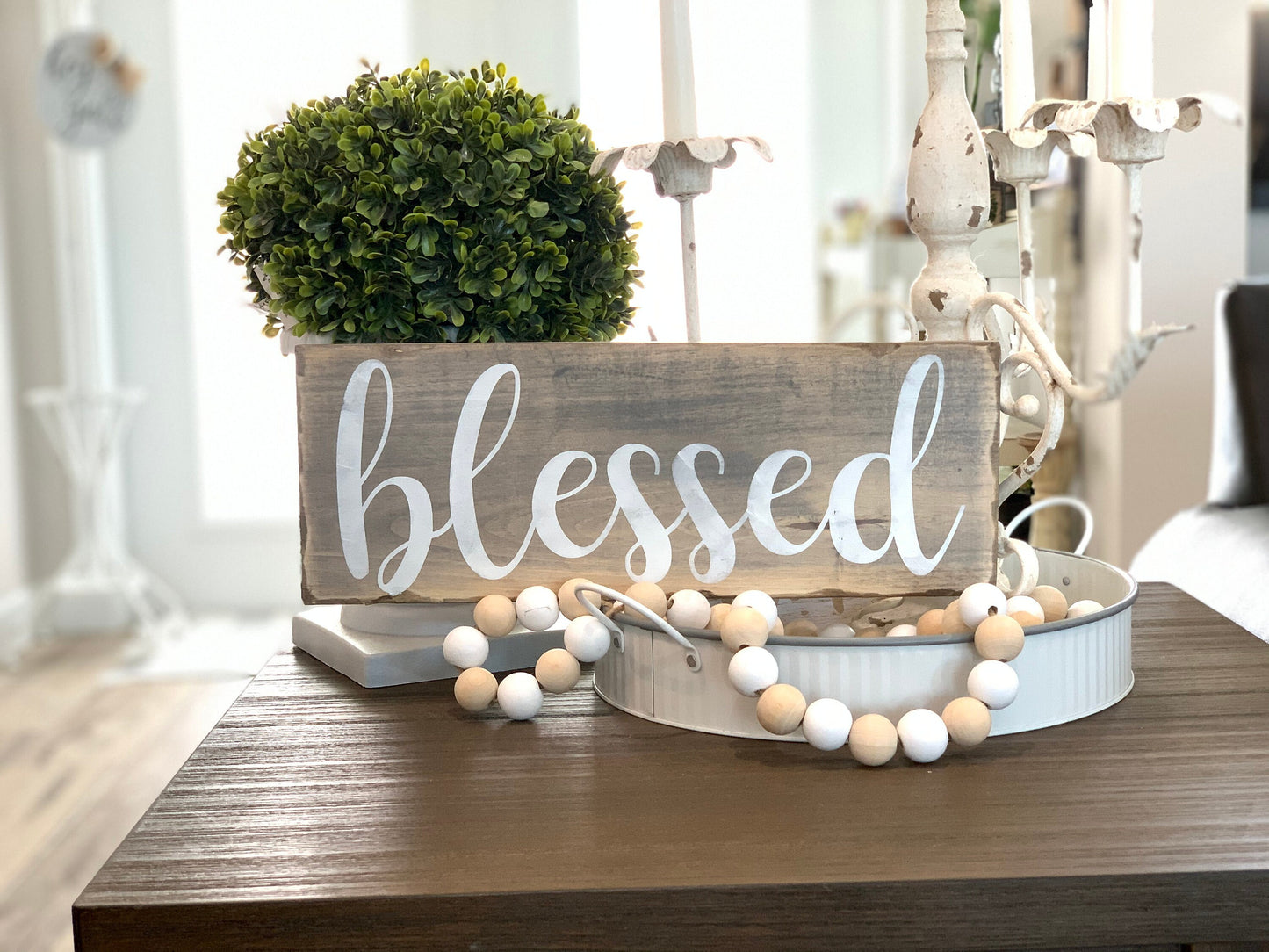 Blessed wood sign