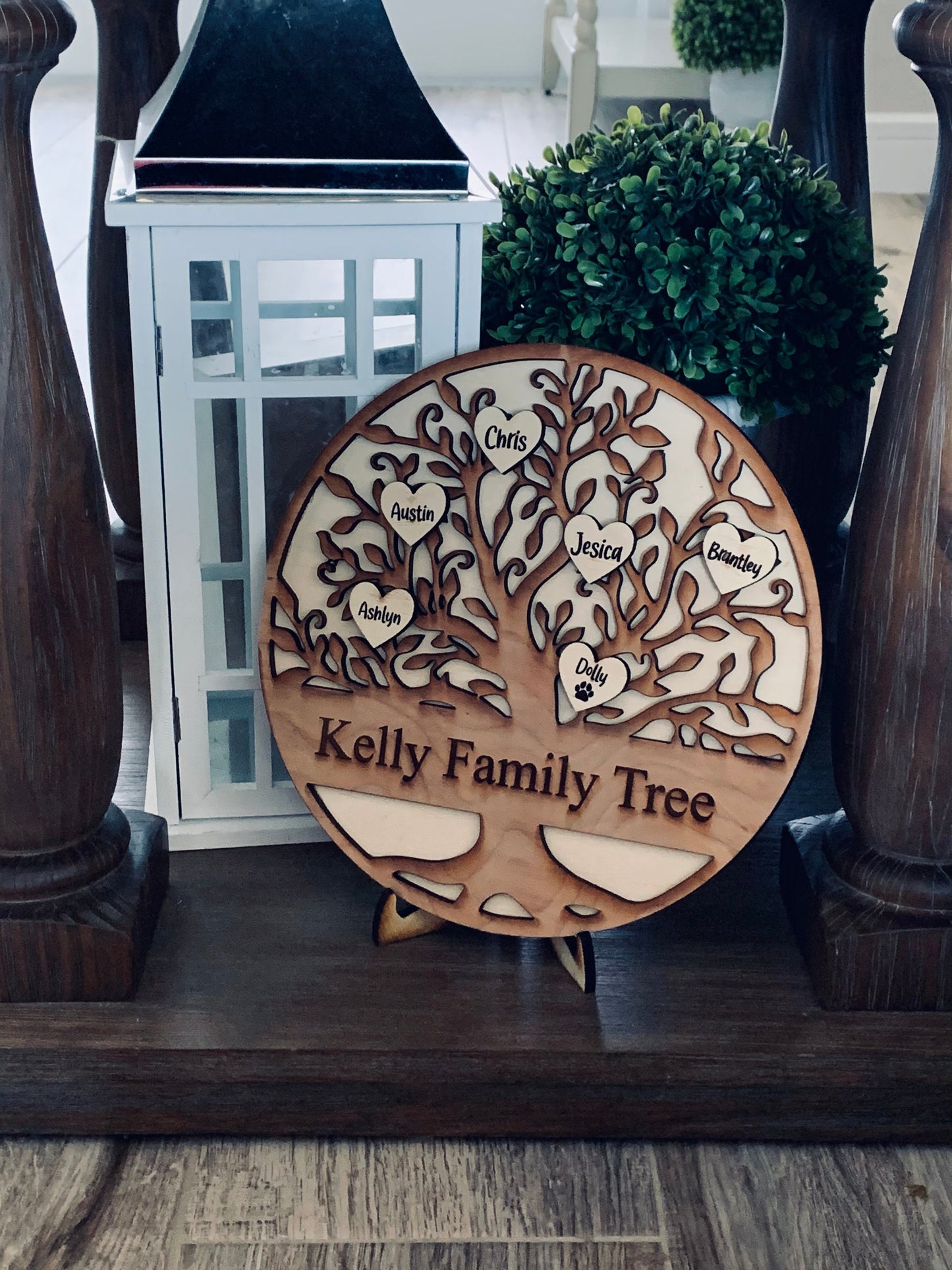 3D family tree sign personalized