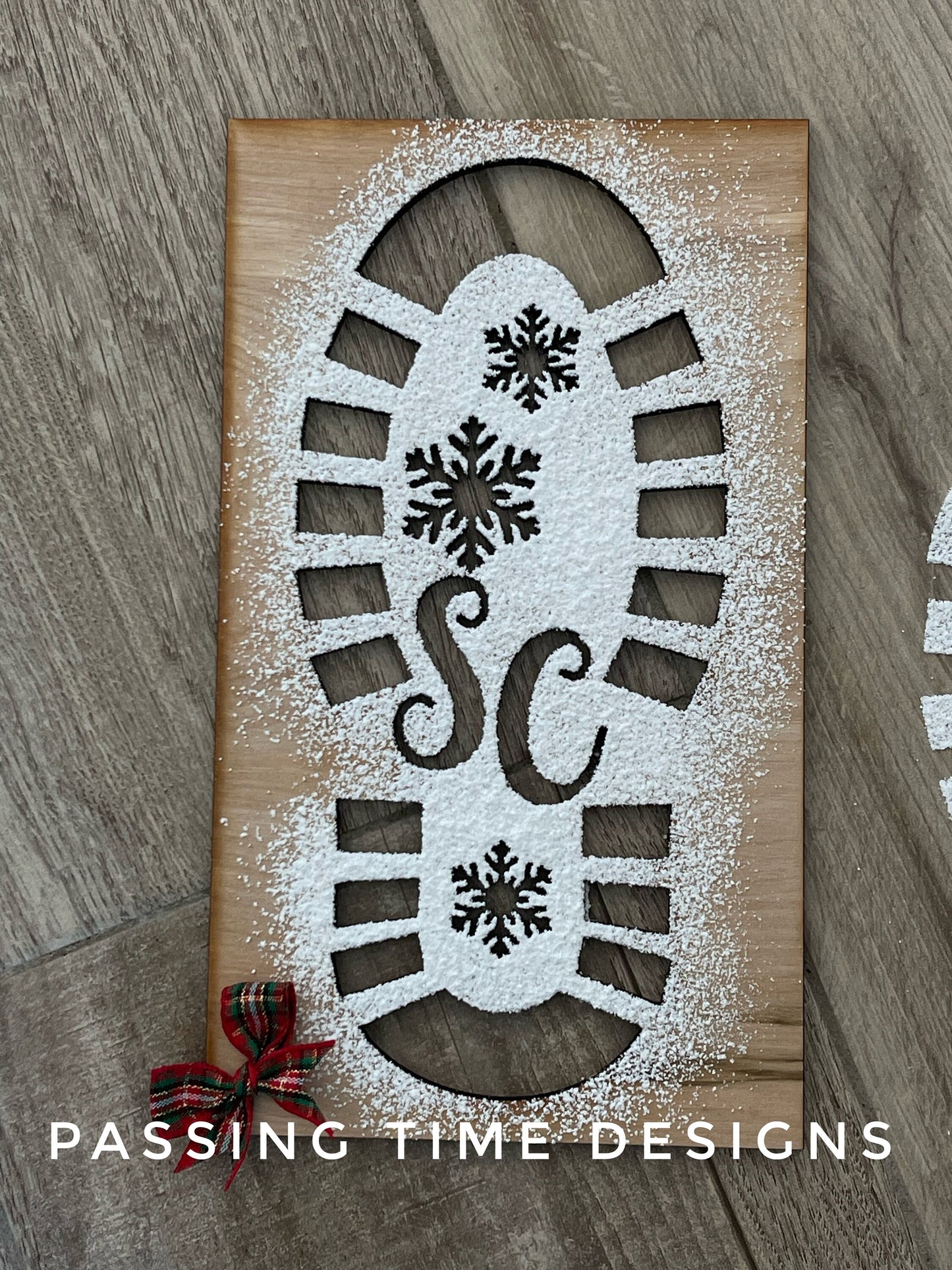 Santa footprint stencil