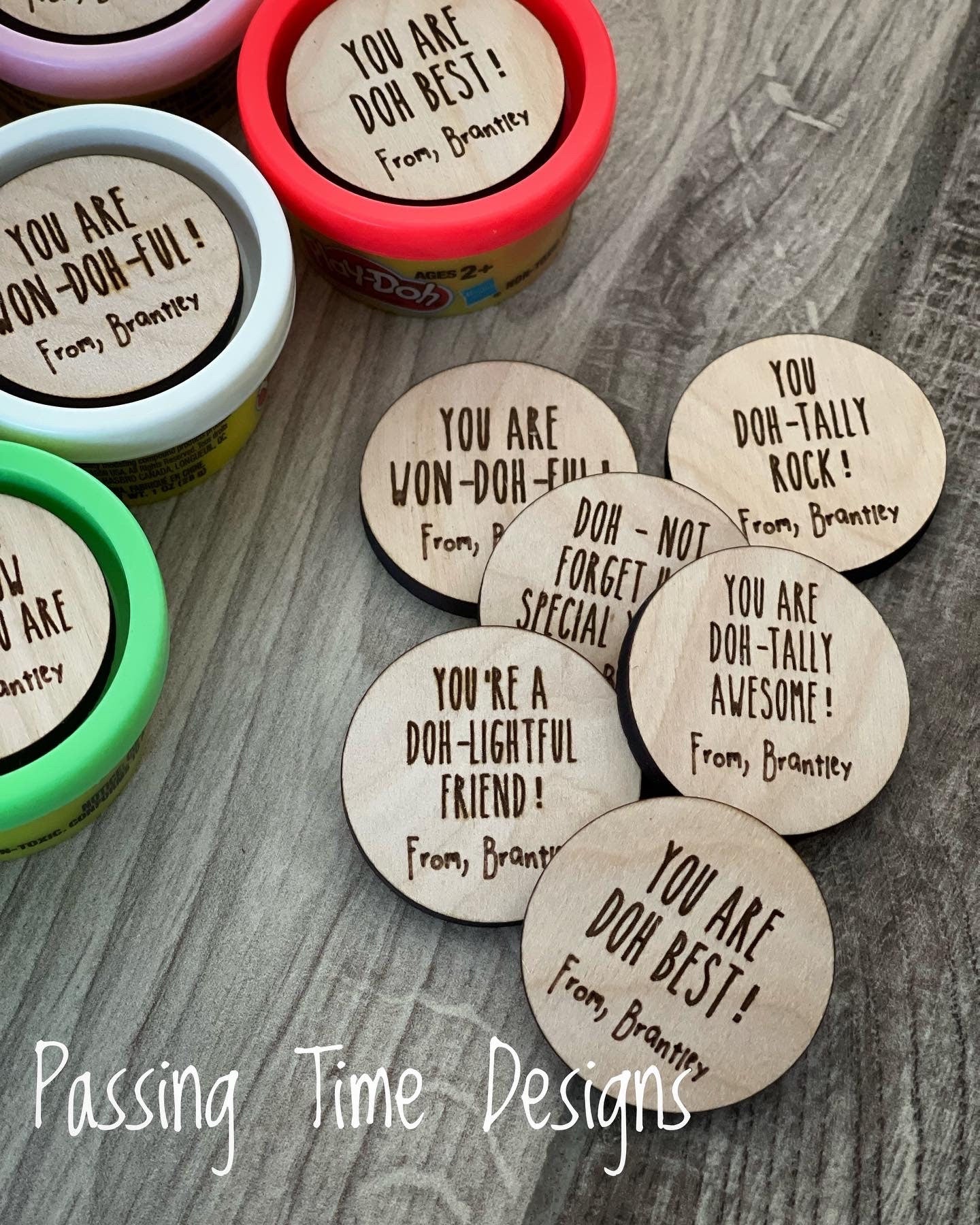 Personalized Play Doh party favors