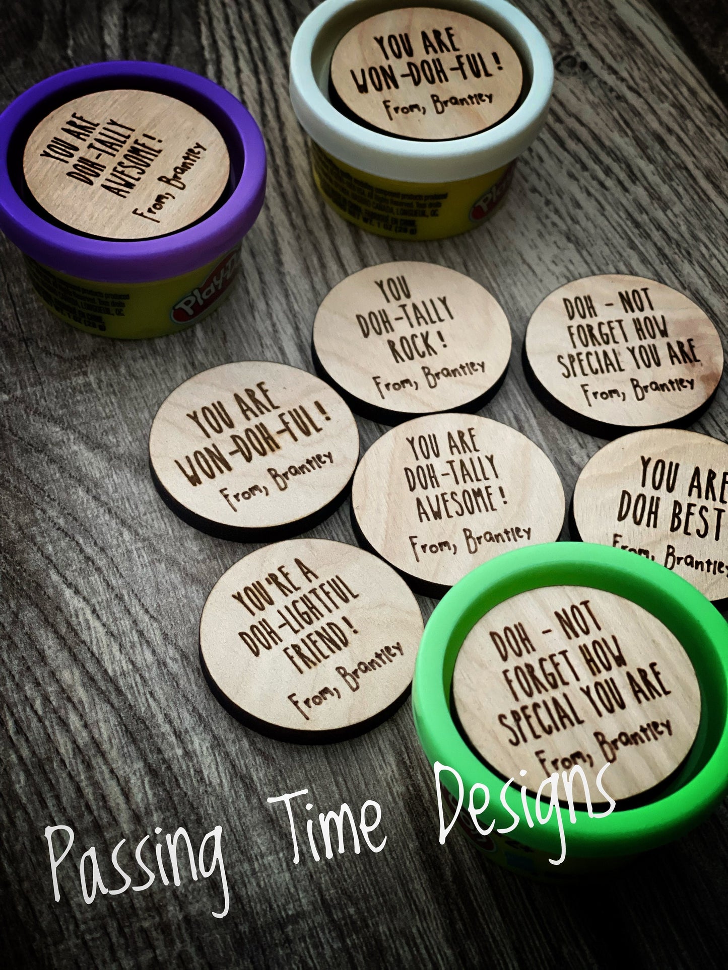 Personalized Play Doh party favors