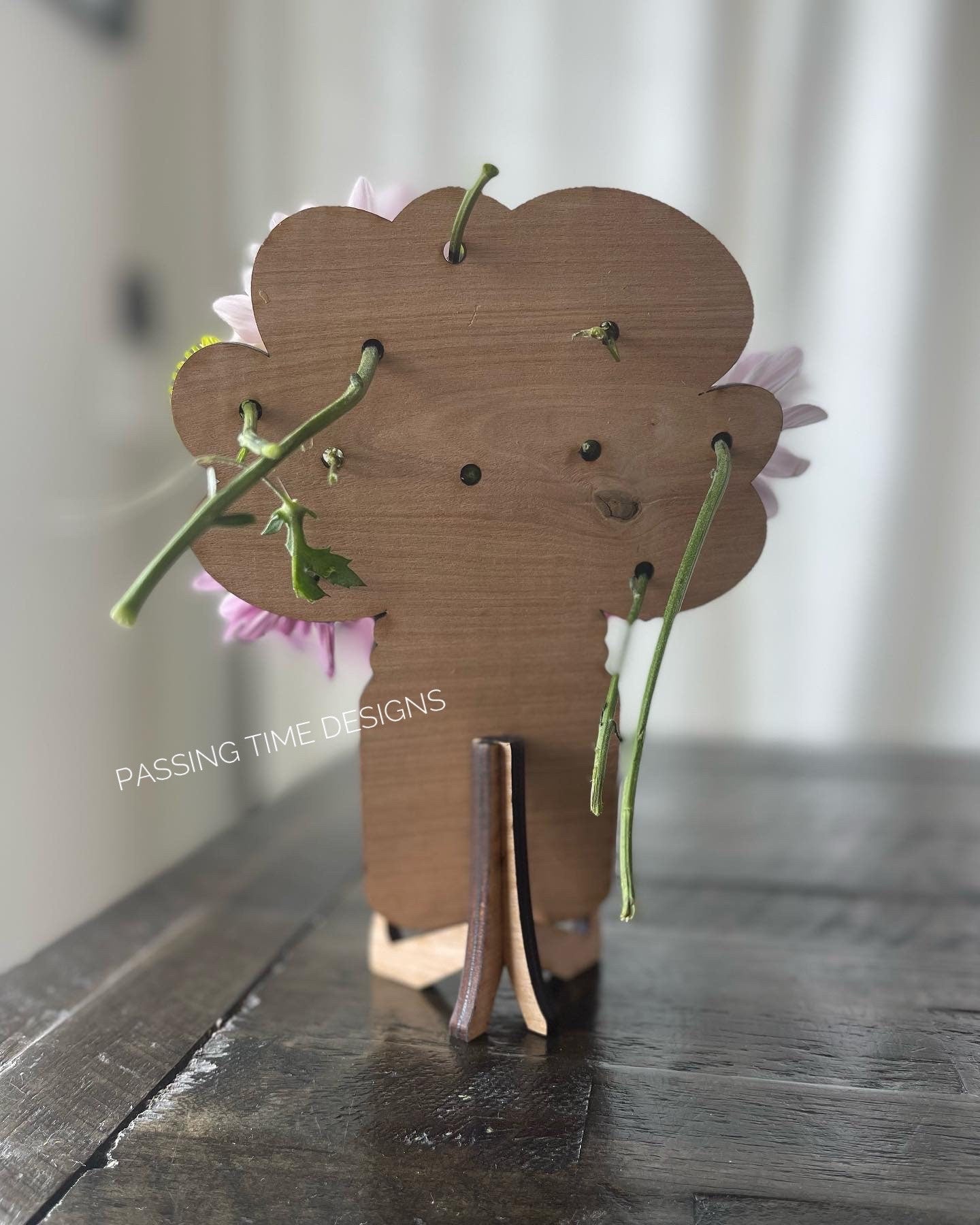 Personalized flower holder with stand