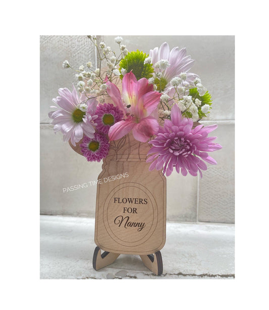 Personalized flower holder with stand