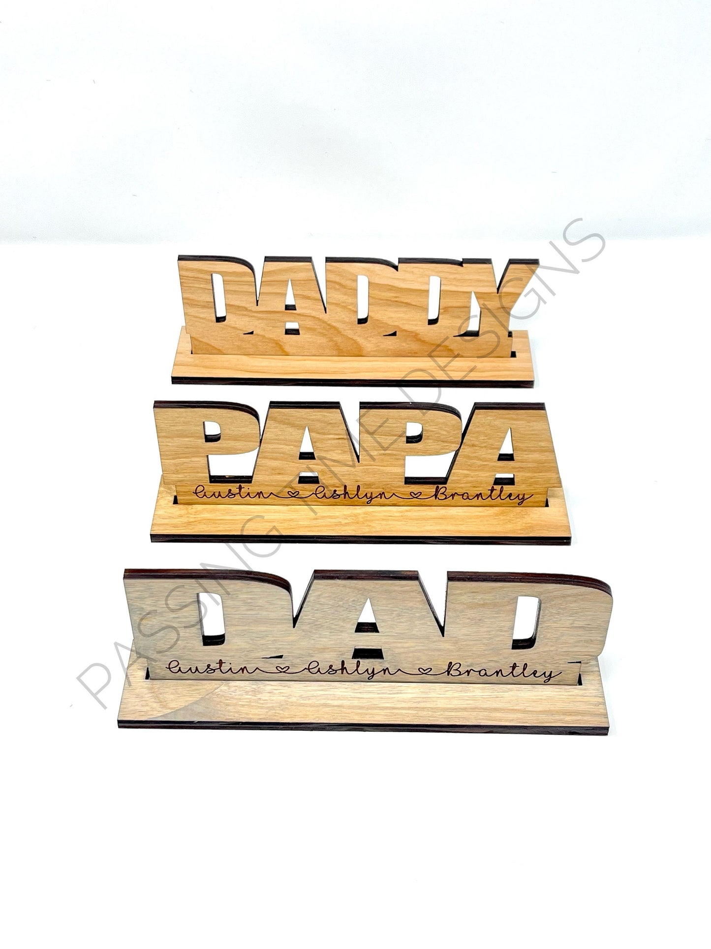 Personalized wood name sign with stand