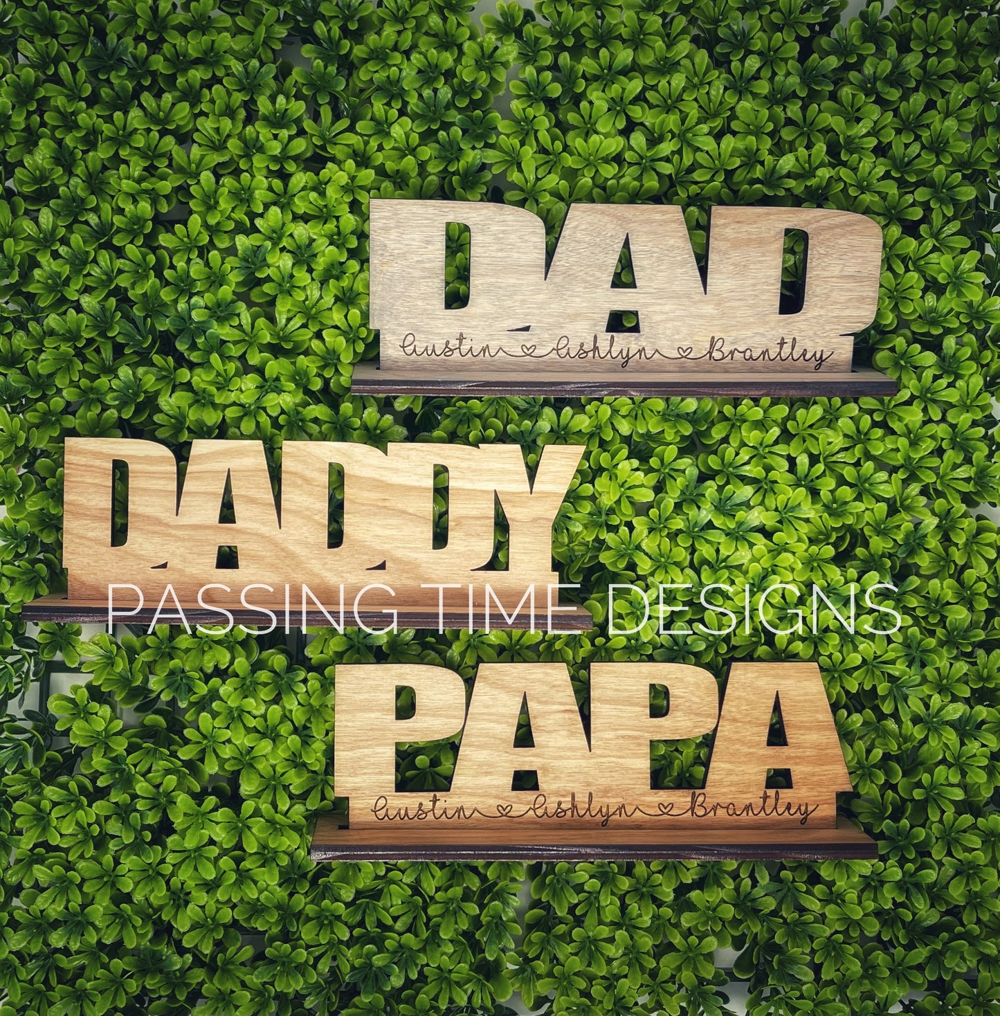 Personalized wood name sign with stand