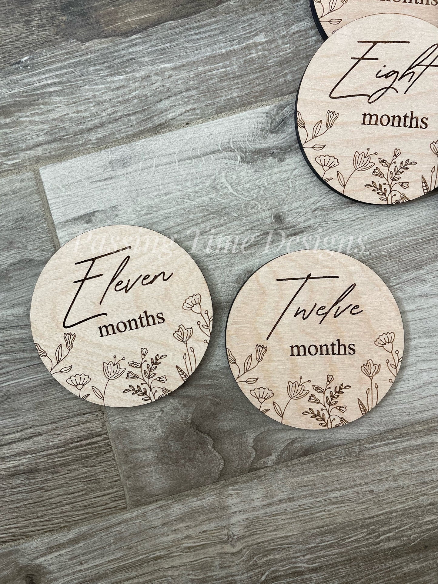 Wooden monthly milestone signs