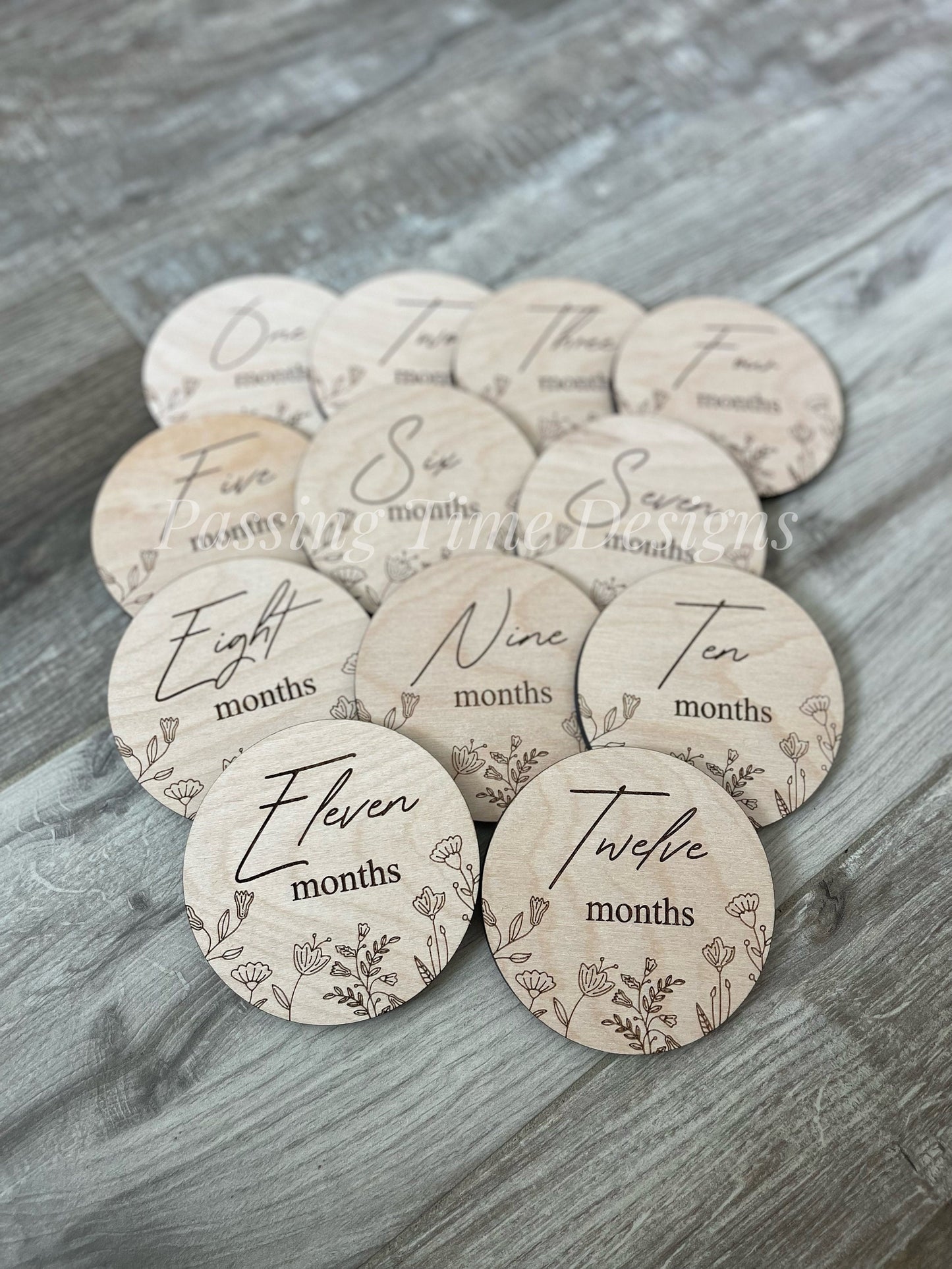 Wooden monthly milestone signs