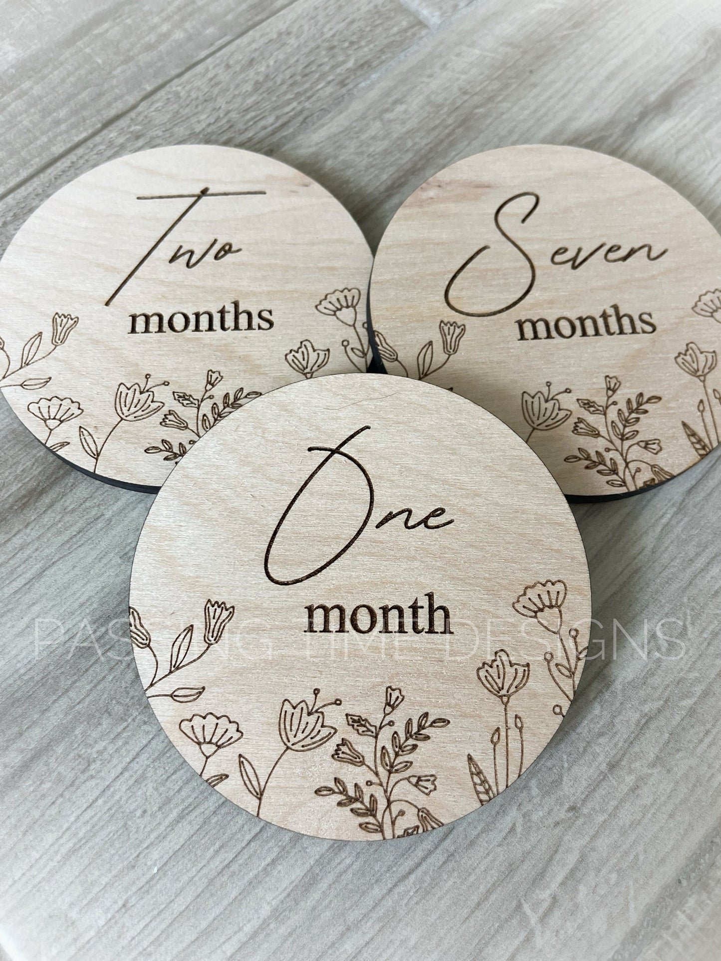 Wooden monthly milestone signs