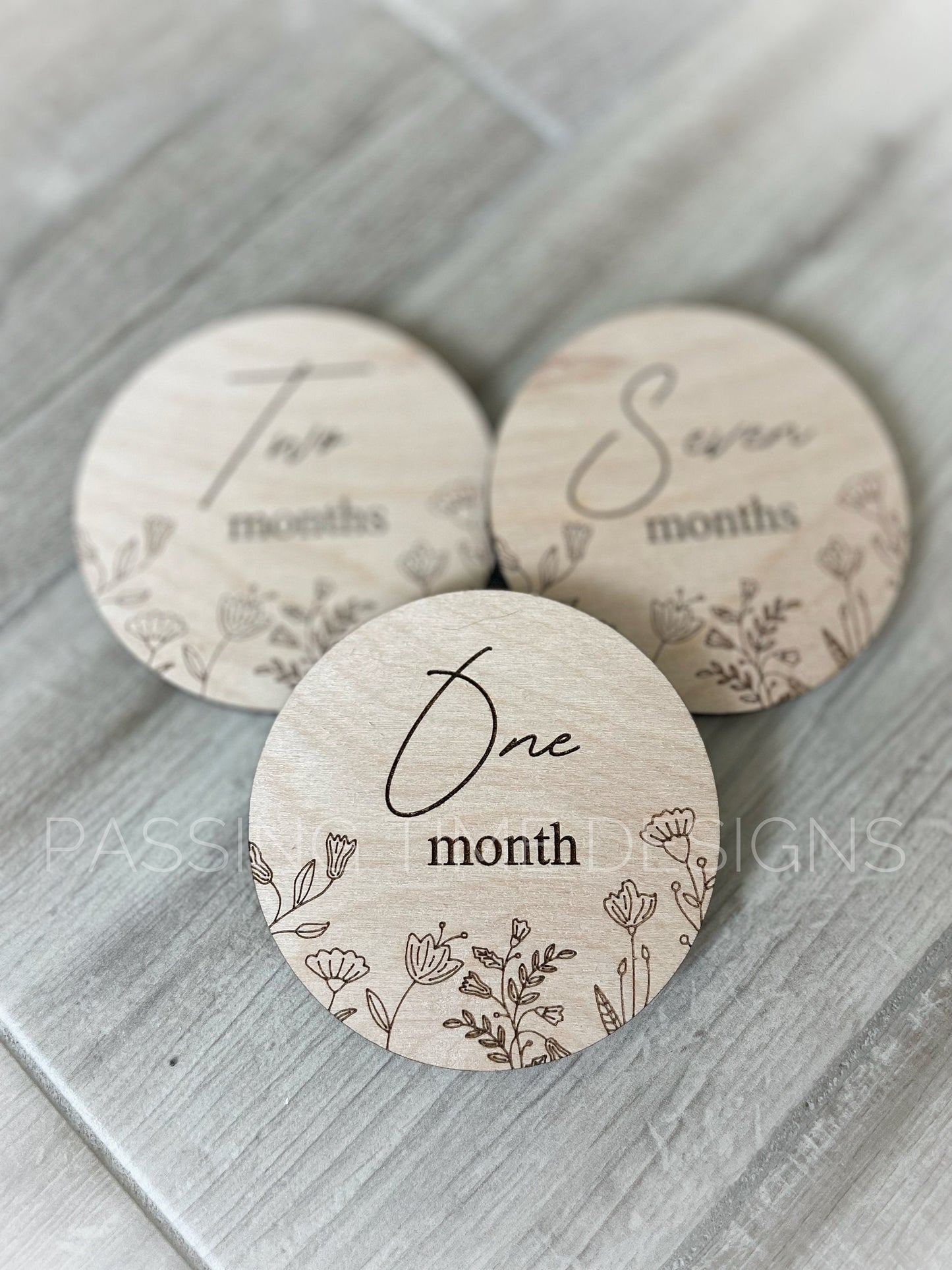 Wooden monthly milestone signs