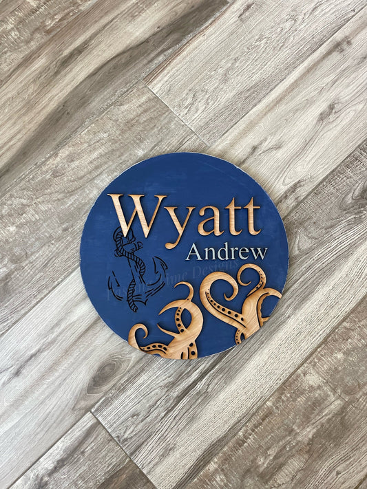 Custom name sign 3D-Nautical theme