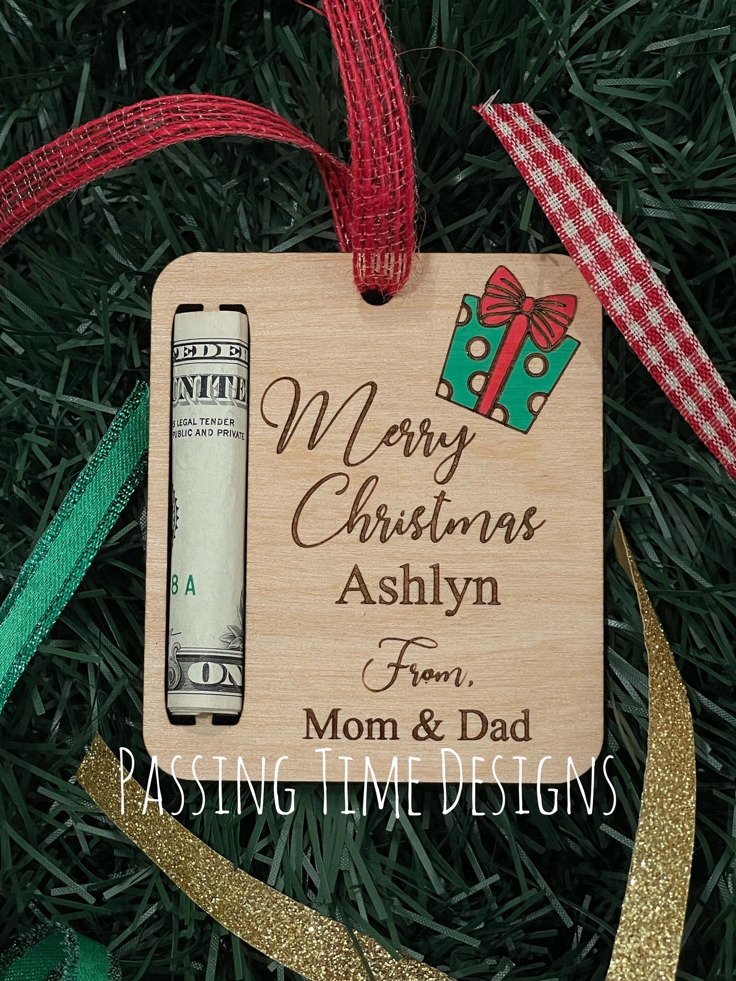 Personalized money holder (Christmas) ( 1 piece )